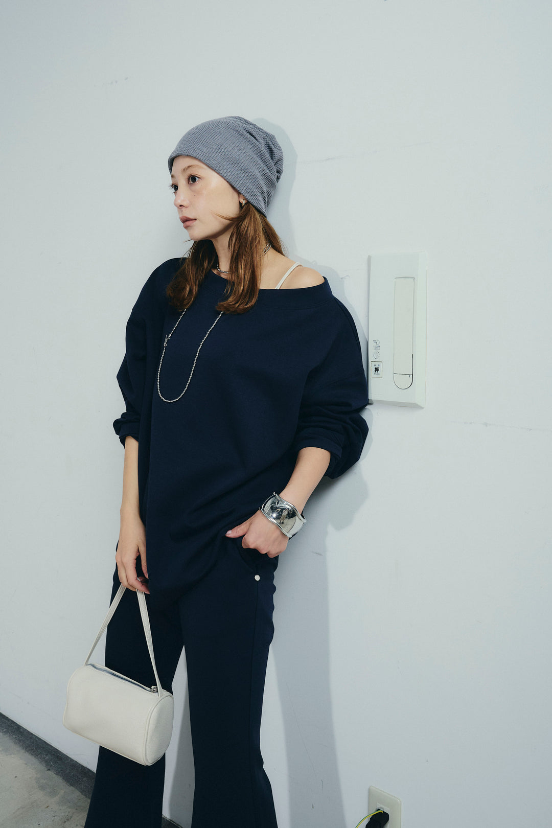 [予約/SET]オーバーサイズオフショルスウェット+美脚フレアスウェットパンツ(2set)