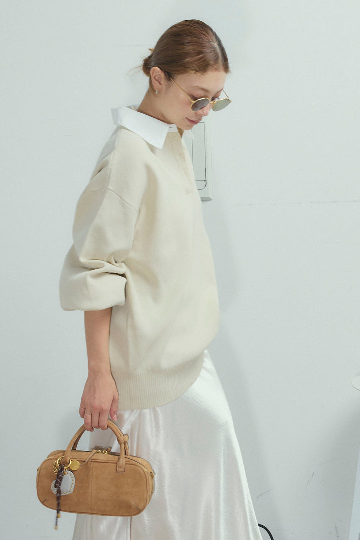 [予約/SET]ラガーニットプルオーバー+プレッピーコントラストニット(2set)