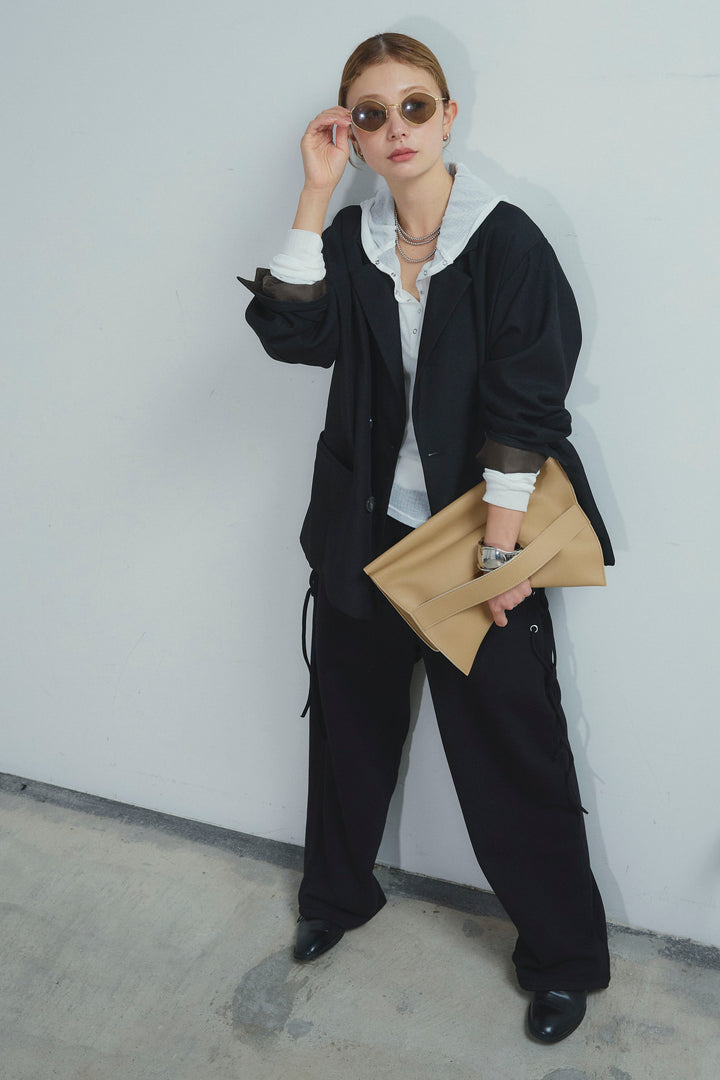 [予約/SET]ヘザーツイルダブルジャケット+シアーフーディ(2set)