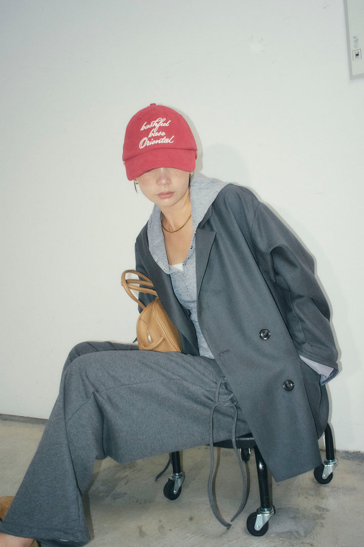 [予約/SET]ヘザーツイルダブルジャケット+シアーフーディ+サイドレースアップスウェットパンツ(3set)