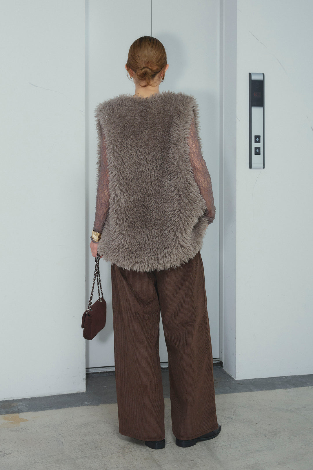 [予約/SET]プードルファーベスト+シアーレーストップス+細畝コーデュロイカーブパンツ(3set)