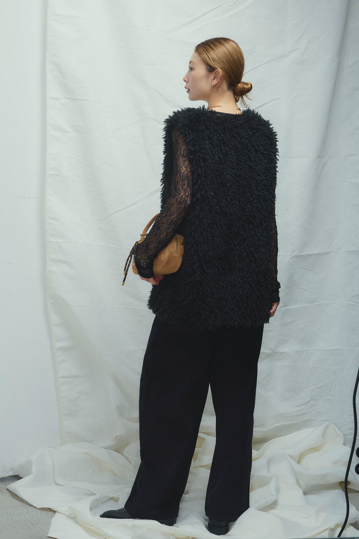 [予約/SET]プードルファーベスト+細畝コーデュロイカーブパンツ(2set)