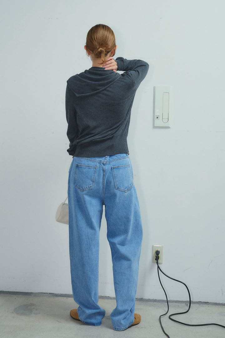 [予約/SET]スカーフセットウール混カーデ+シアーレーストップス(2set)