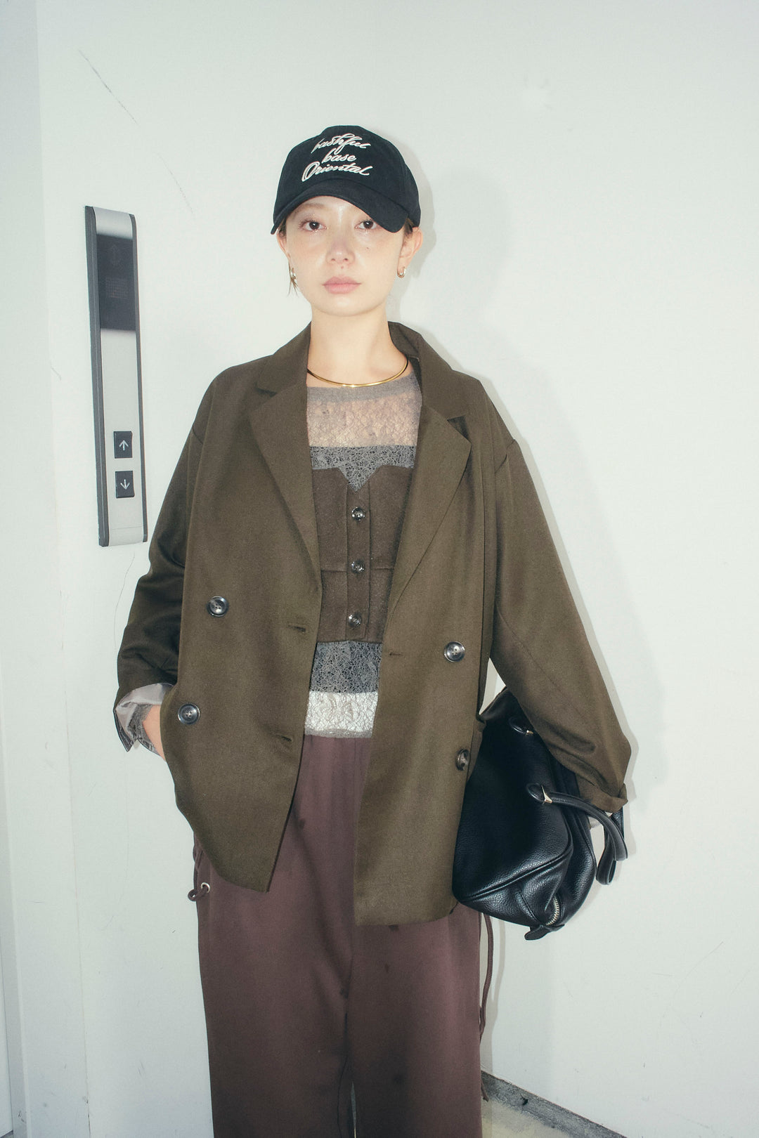 [予約/SET]ヘザーツイルダブルジャケット+シアーレーストップス+サイドレースアップスウェットパンツ(3set)