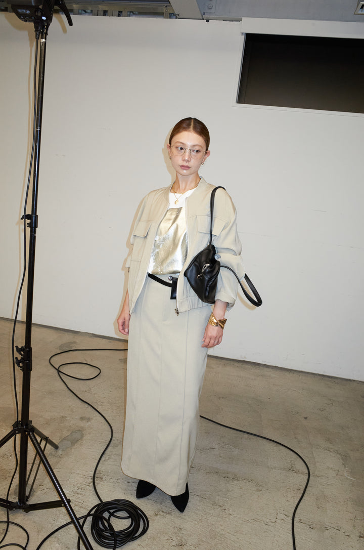 [予約/SET]ビッグポケットブルゾンJK+ピンタックストレートスカート(2set)