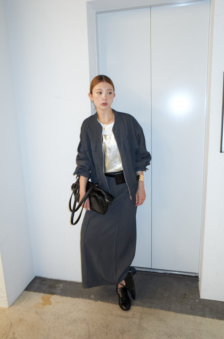 [予約/SET]ビッグポケットブルゾンJK+ピンタックストレートスカート(2set)