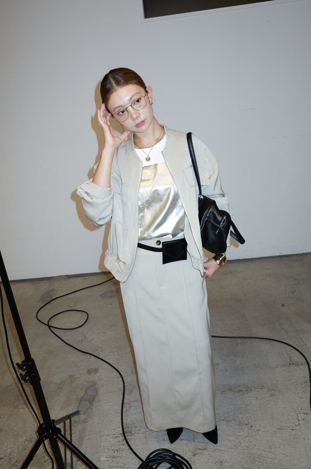 [予約/SET]ビッグポケットブルゾンJK+ピンタックストレートスカート(2set)