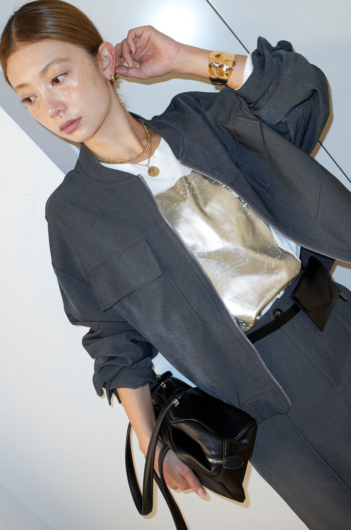 [予約/SET]ビッグポケットブルゾンJK+ピンタックストレートスカート(2set)