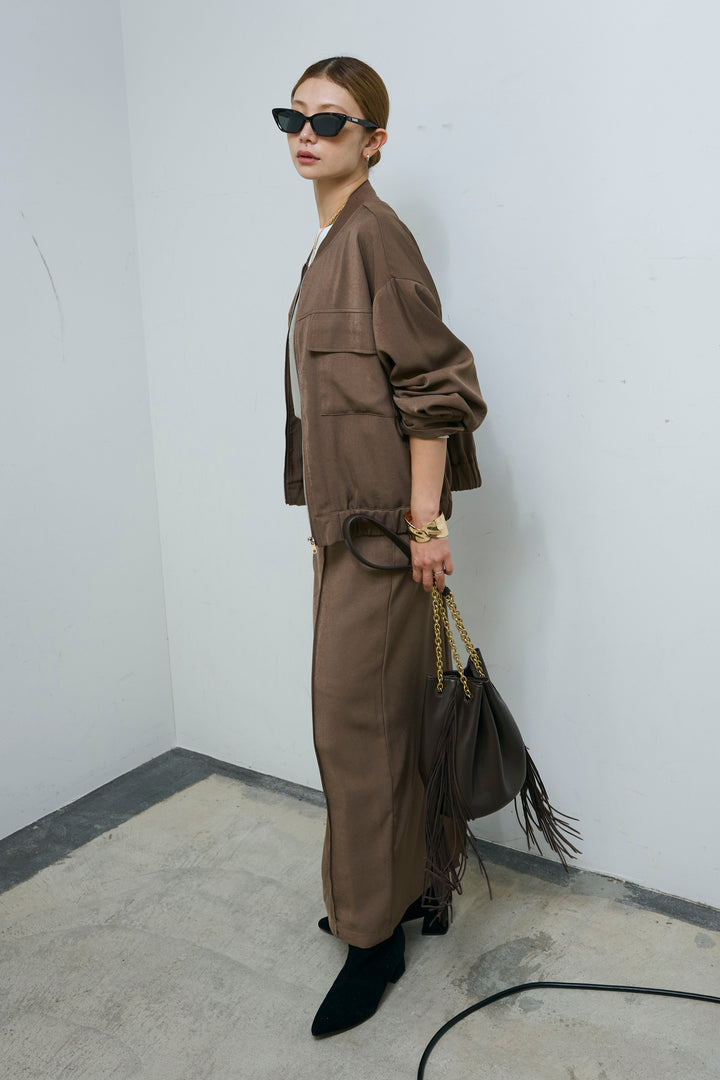 [予約/SET]ビッグポケットブルゾンJK+ピンタックストレートスカート(2set)