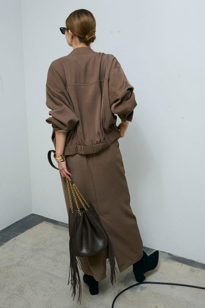 [予約/SET]ビッグポケットブルゾンJK+ピンタックストレートスカート(2set)