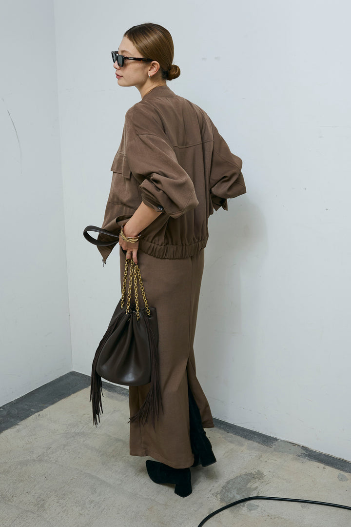 [予約/SET]ビッグポケットブルゾンJK+ピンタックストレートスカート(2set)