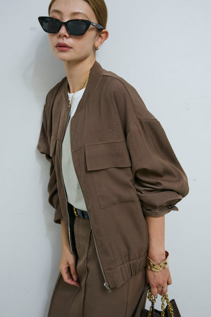 [予約/SET]ビッグポケットブルゾンJK+ピンタックストレートスカート(2set)