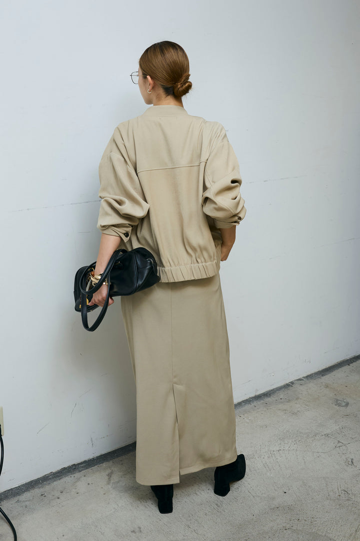 [予約/SET]ビッグポケットブルゾンJK+ピンタックストレートスカート(2set)