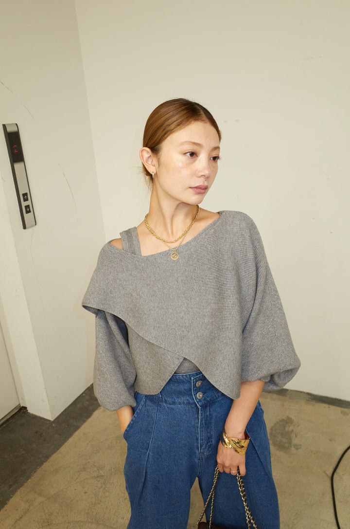 [予約/SET]クロスデザインニットセット+ハイウエスト10ozデニム(2set)