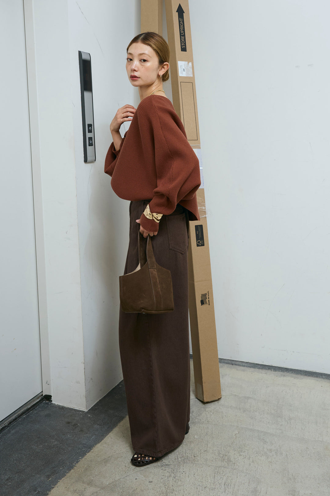 [予約/SET]クロスデザインニットセット+ハイウエスト10ozデニム(2set)