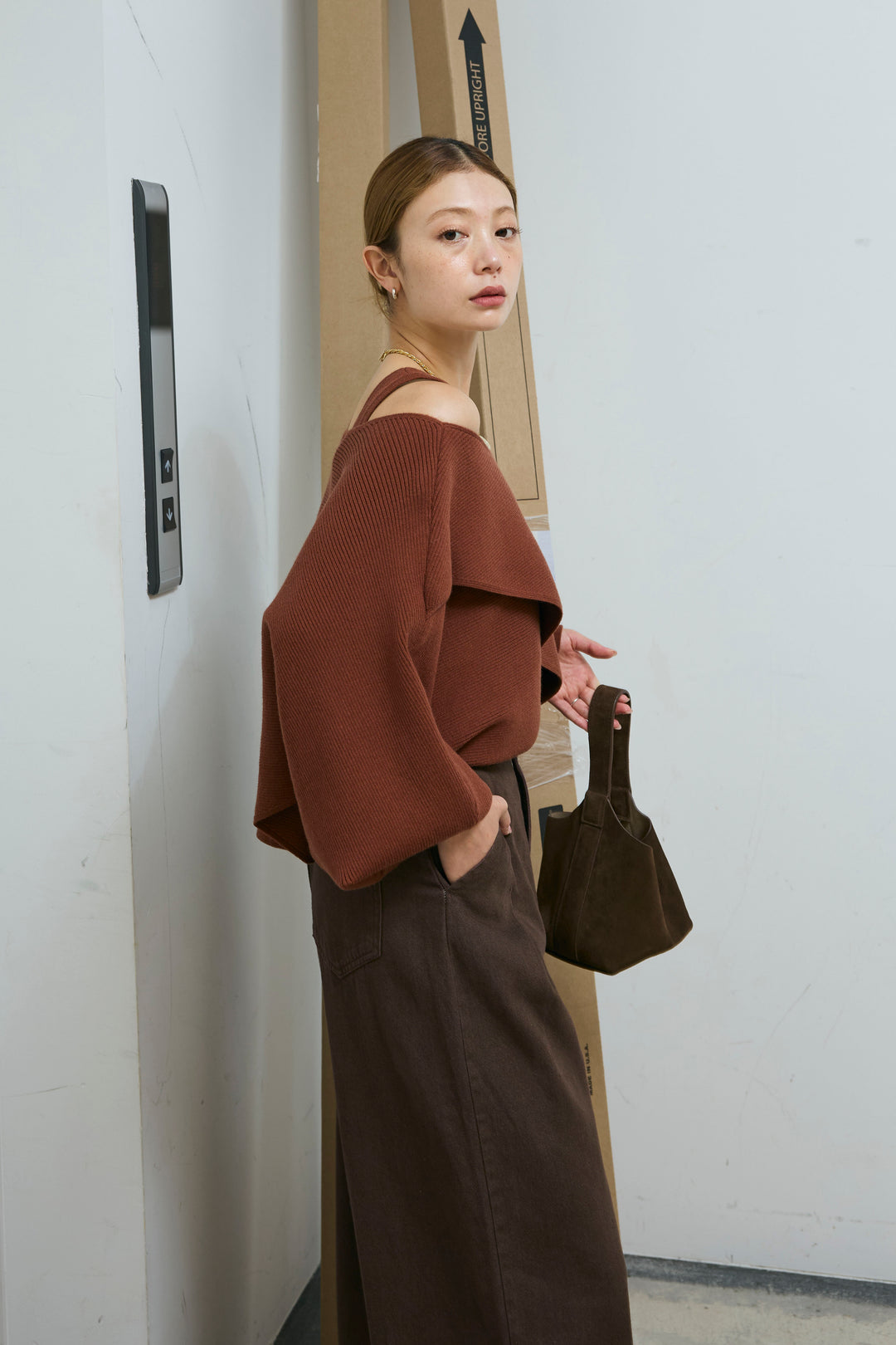 [予約/SET]クロスデザインニットセット+ハイウエスト10ozデニム(2set)