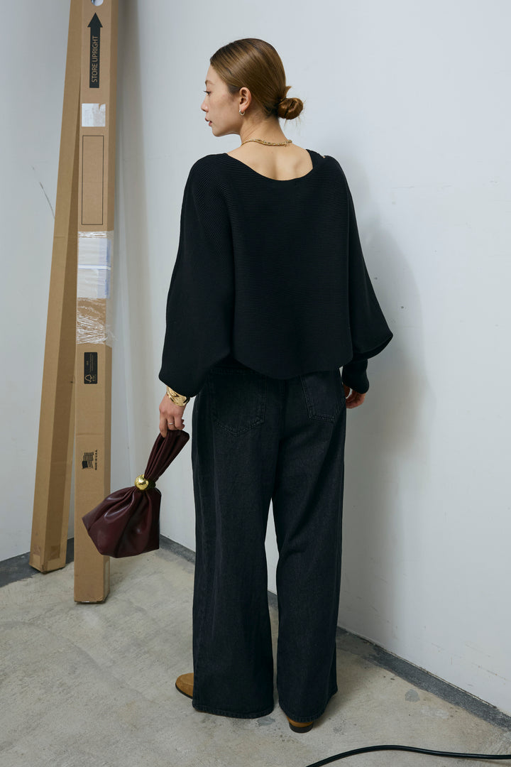 [予約/SET]クロスデザインニットセット+ハイウエスト10ozデニム(2set)