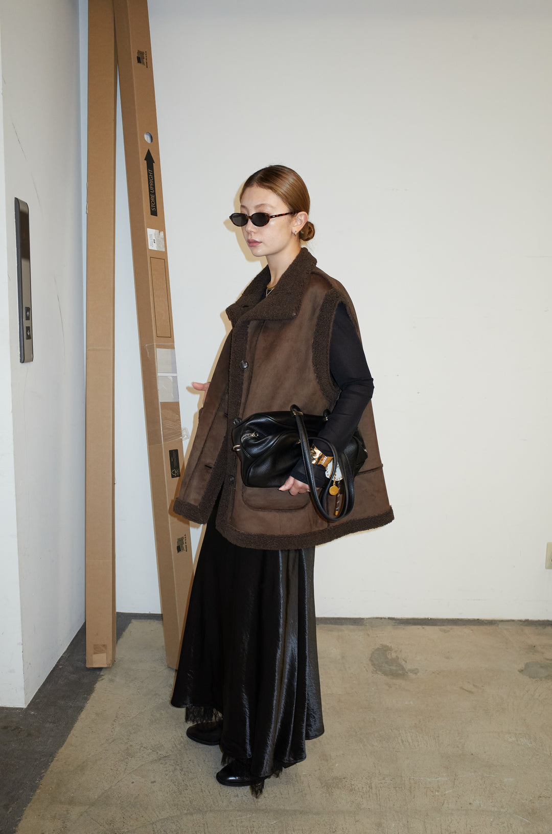 [予約/SET]ボアベスト+裾レースサテンスカート(2set)