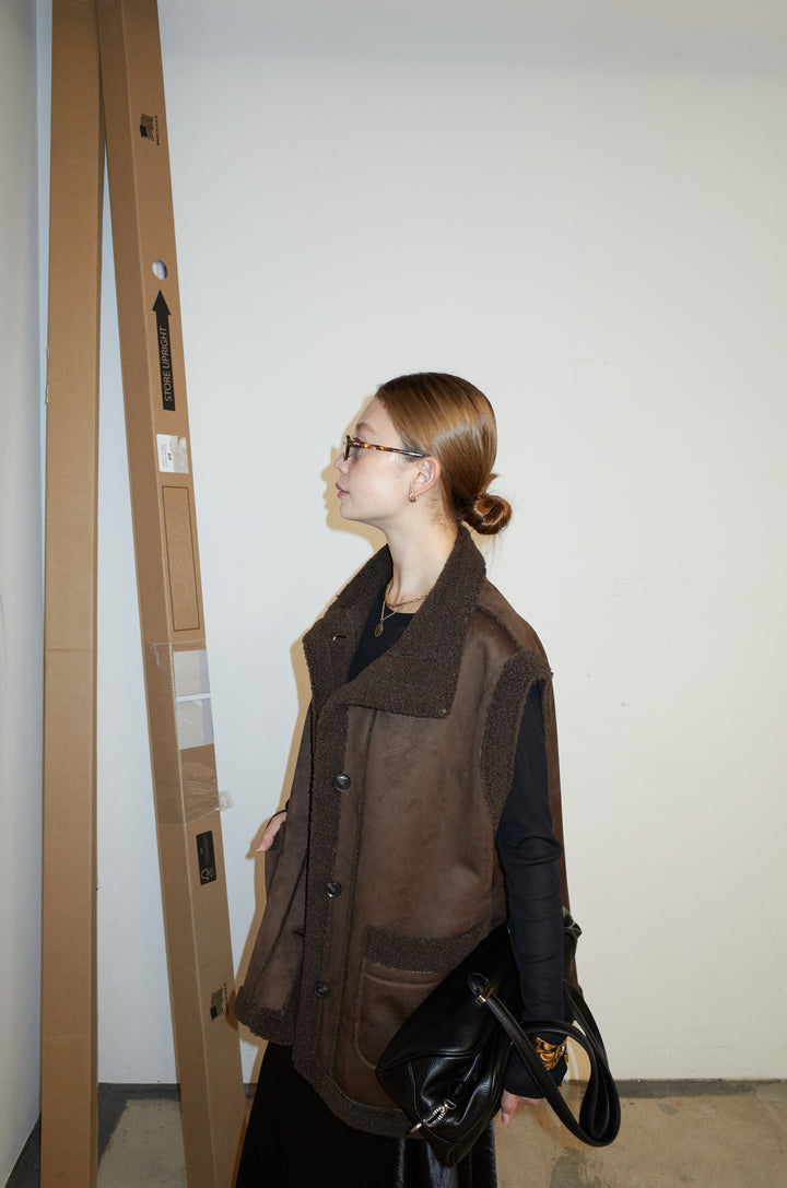 [予約/SET]ボアベスト+裾レースサテンスカート(2set)