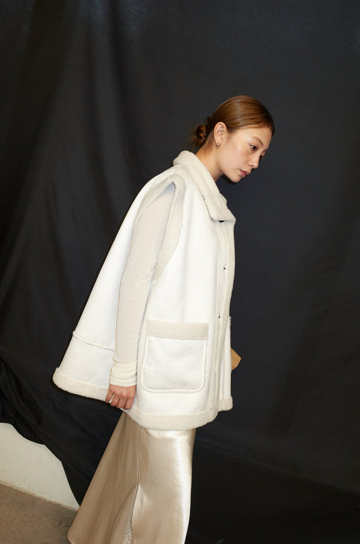 [予約/SET]ボアベスト+裾レースサテンスカート(2set)