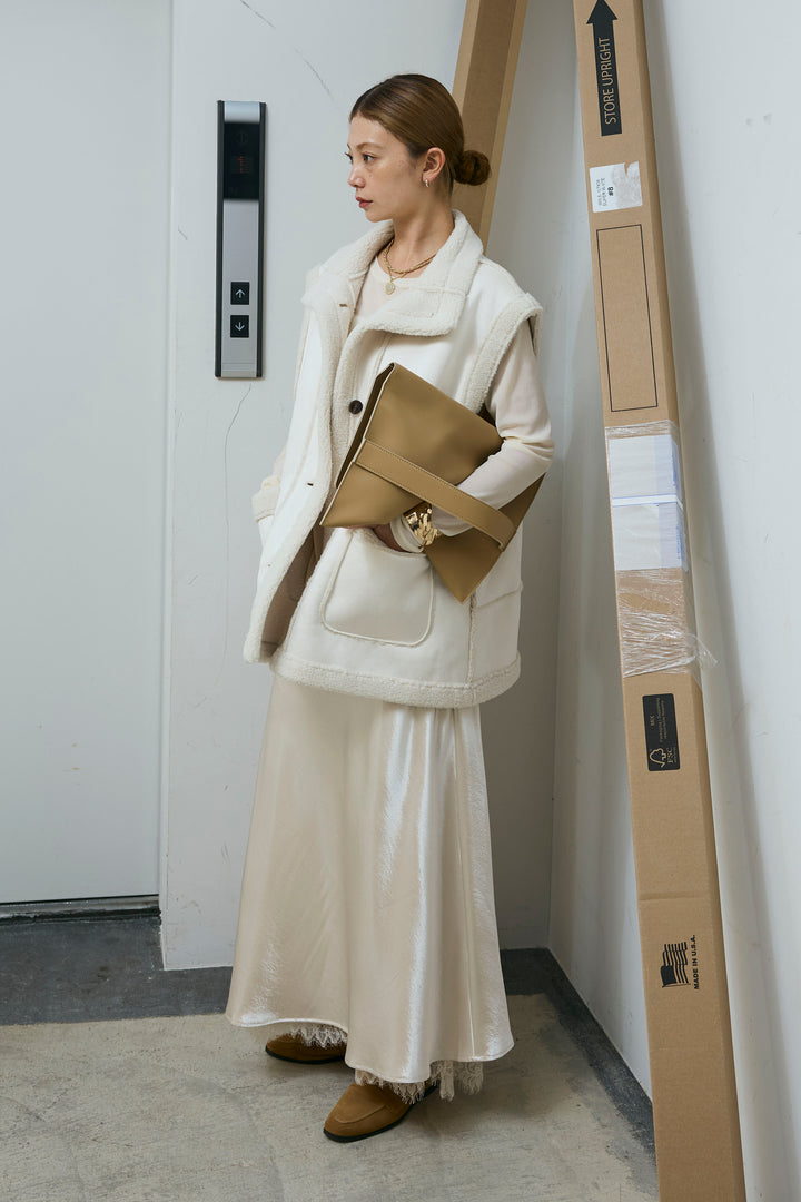 [予約/SET]ボアベスト+裾レースサテンスカート(2set)