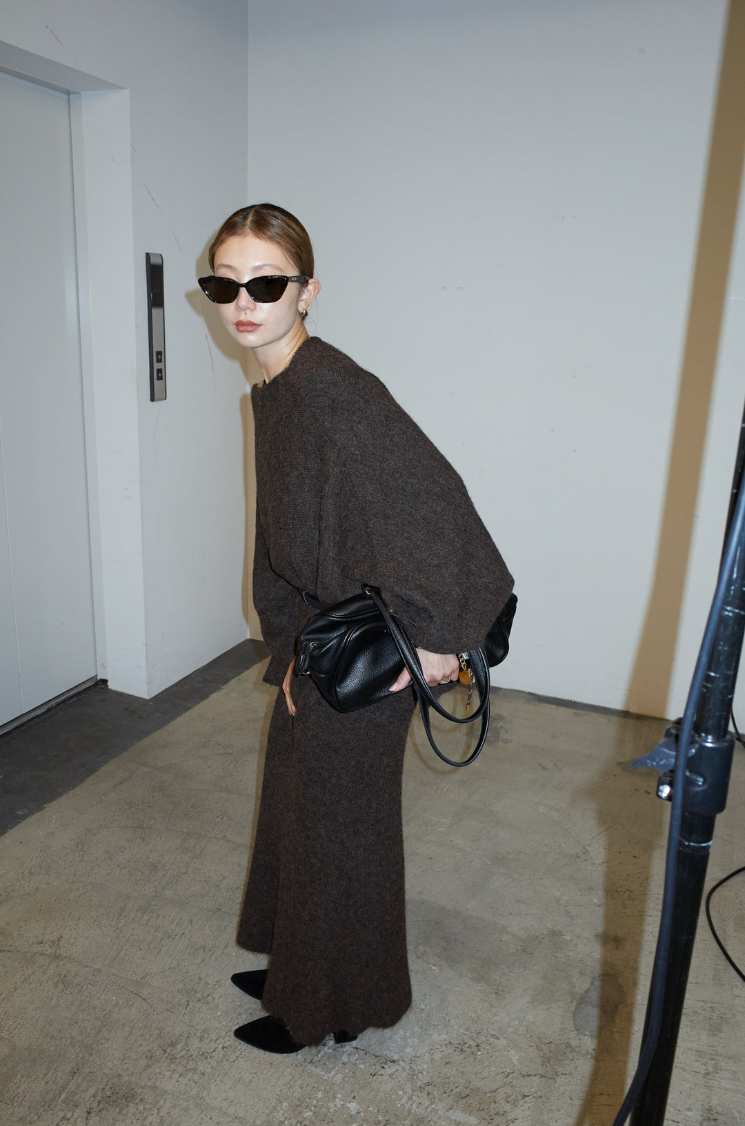 [予約/SET]ポンチョレイヤードニットアップ