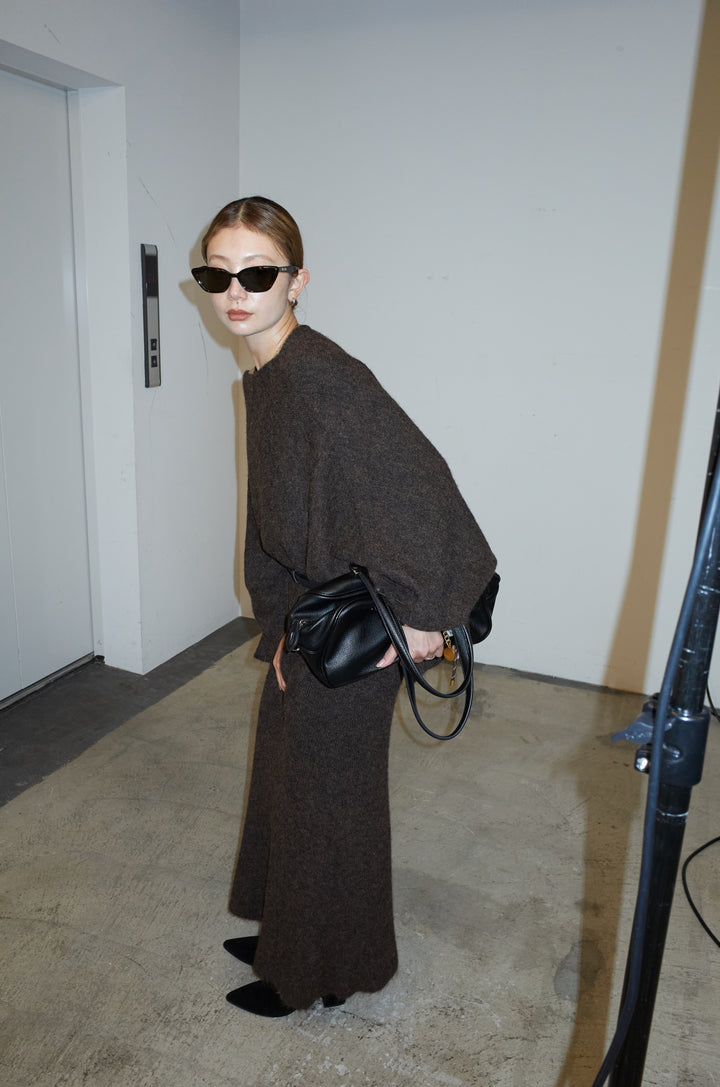 [予約/SET]ポンチョレイヤードニットアップ