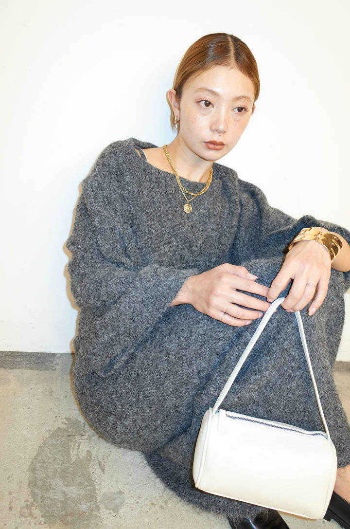 [予約/SET]ポンチョレイヤードニットアップ