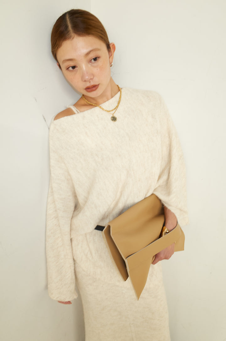 [予約/SET]ポンチョレイヤードニットアップ