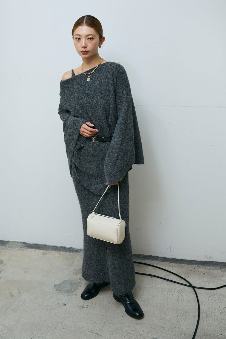 [予約/SET]ポンチョレイヤードニットアップ