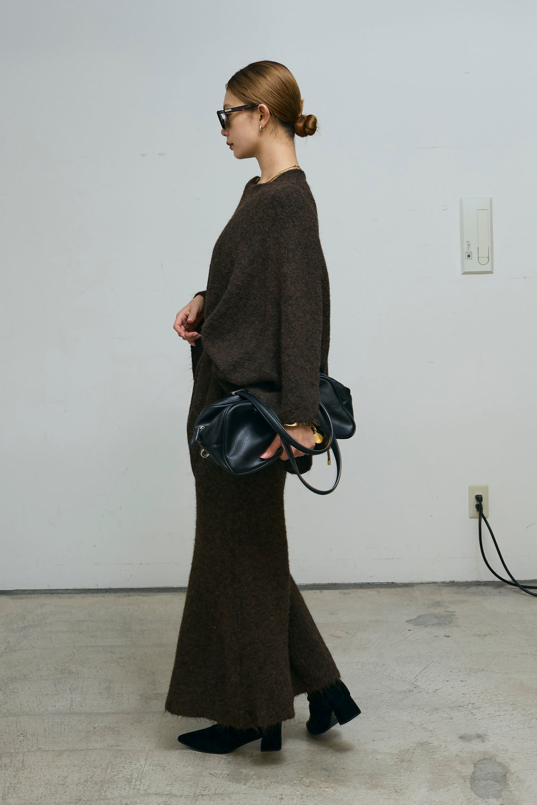 [予約/SET]ポンチョレイヤードニットアップ