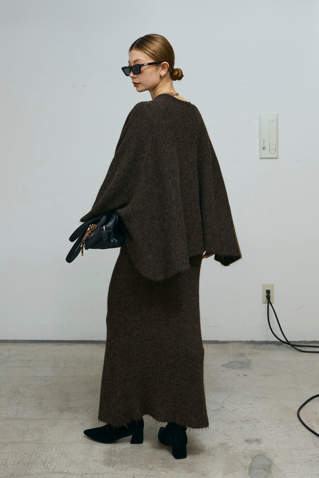 [予約/SET]ポンチョレイヤードニットアップ