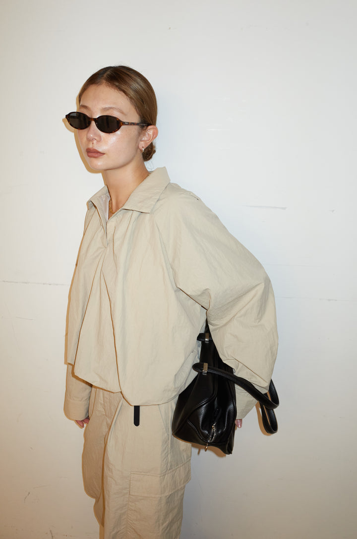 [予約/SET]スキッパーバルーンシャツ+ナイロン裾ドロストPT(2set)