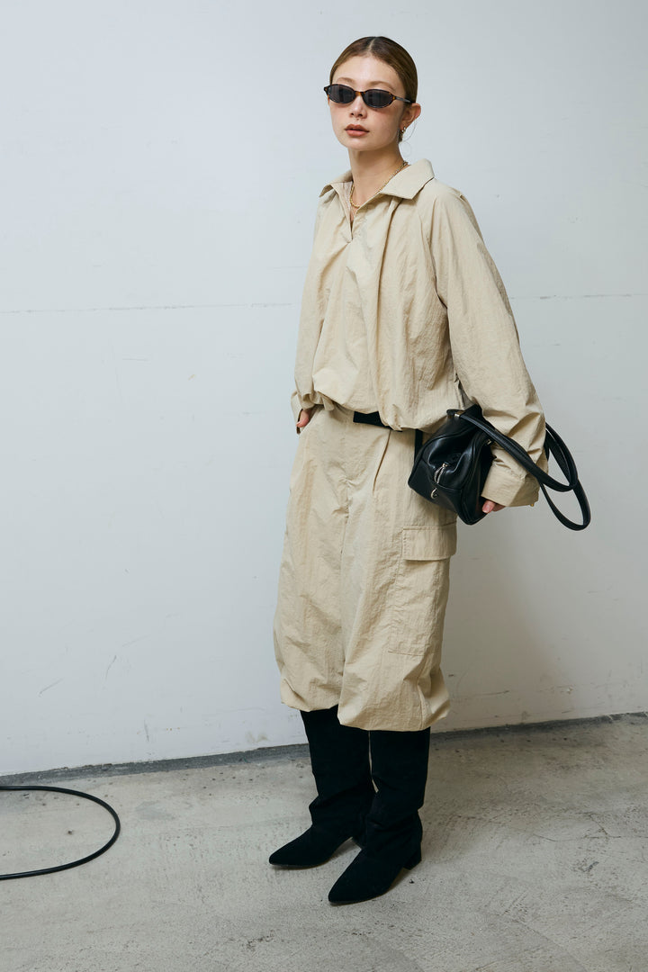 [予約/SET]スキッパーバルーンシャツ+ナイロン裾ドロストPT(2set)