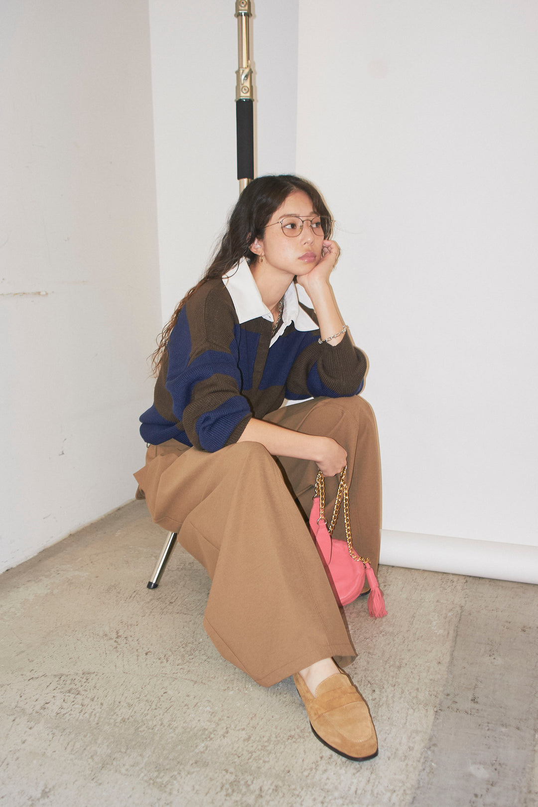 [予約/SET]ラガーニットプルオーバー+ベルト付きコクーンワイドパンツ(2set)