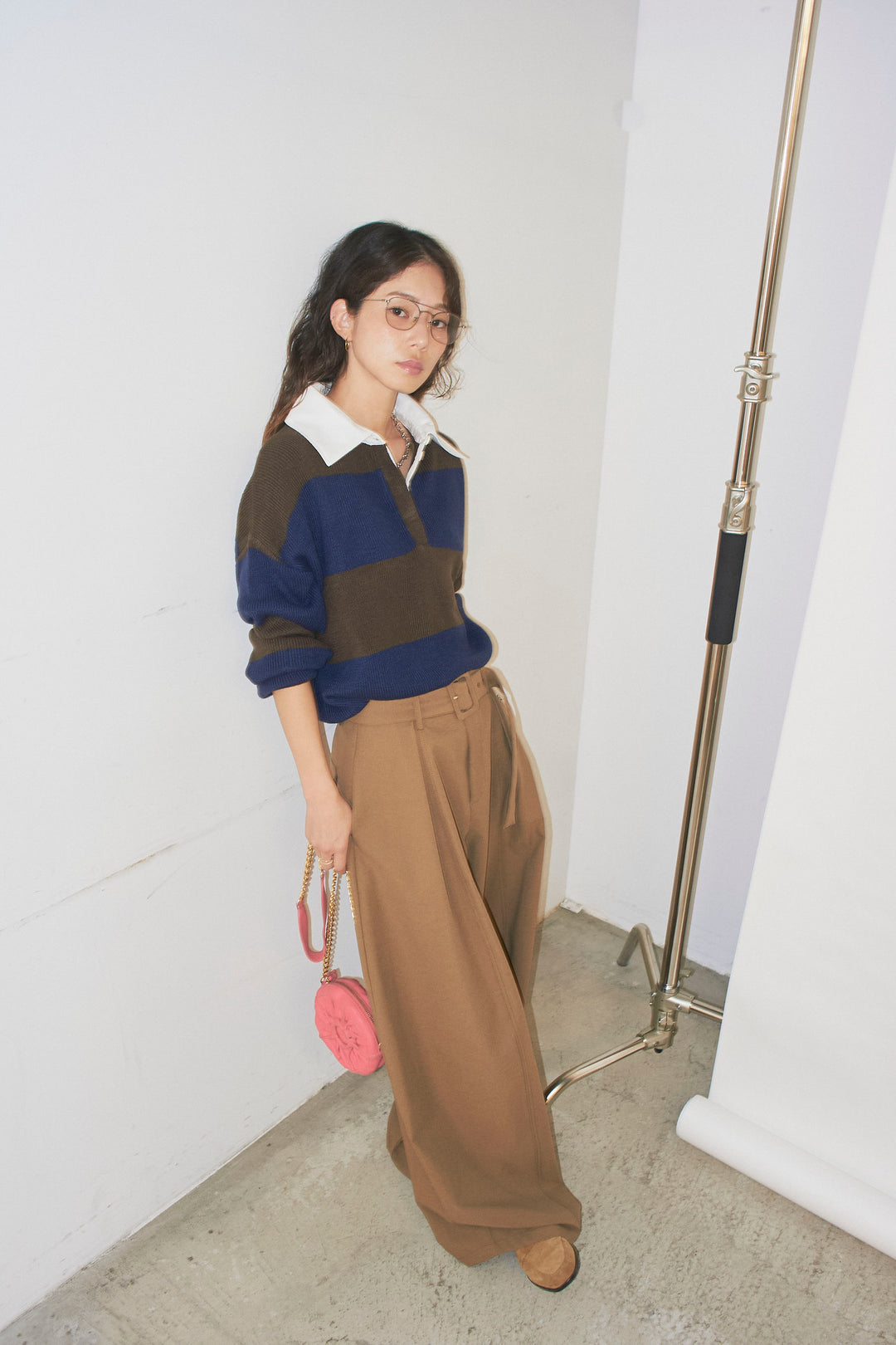 [予約/SET]ラガーニットプルオーバー+ベルト付きコクーンワイドパンツ(2set)