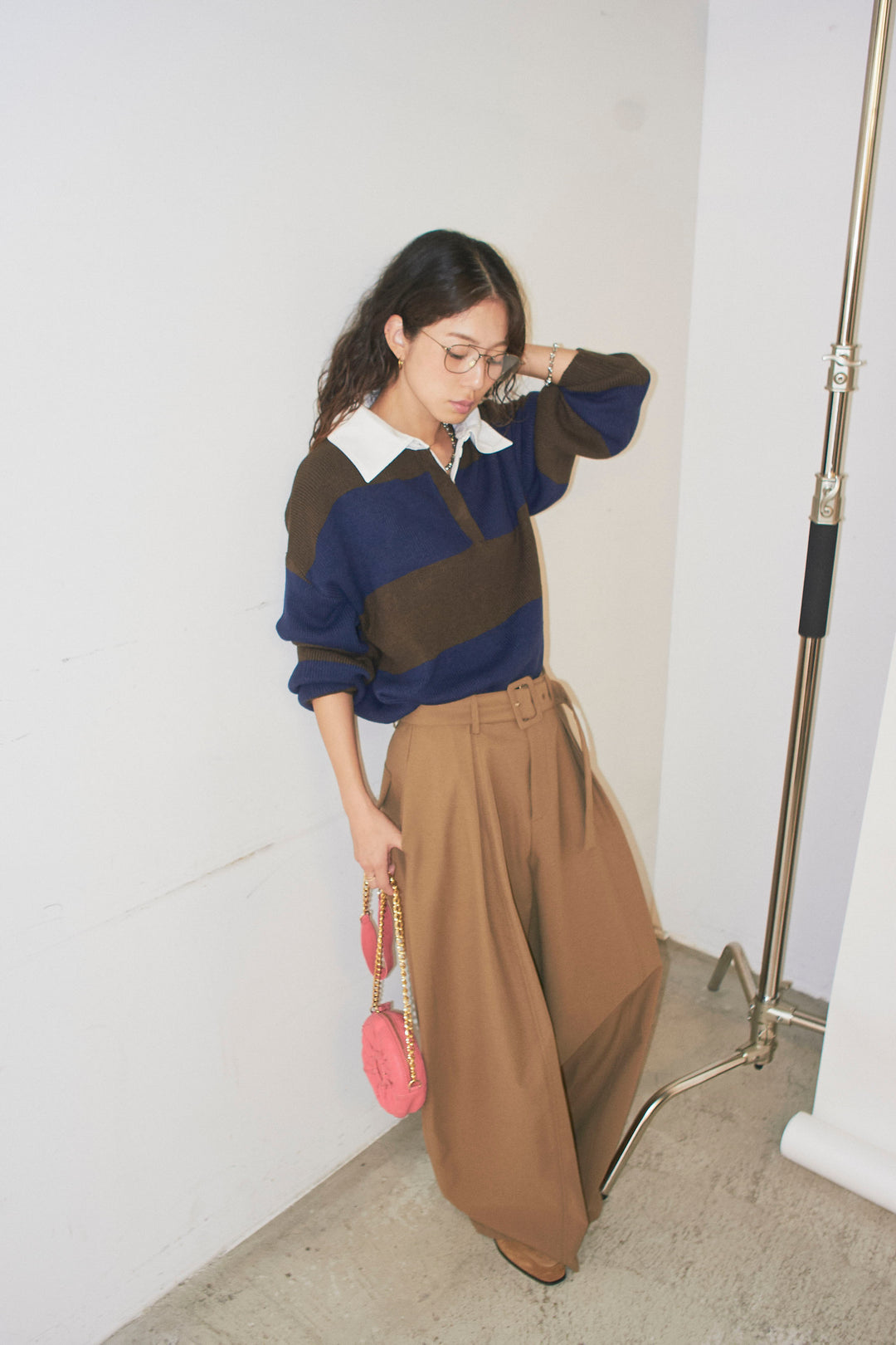 [予約/SET]ラガーニットプルオーバー+ベルト付きコクーンワイドパンツ(2set)