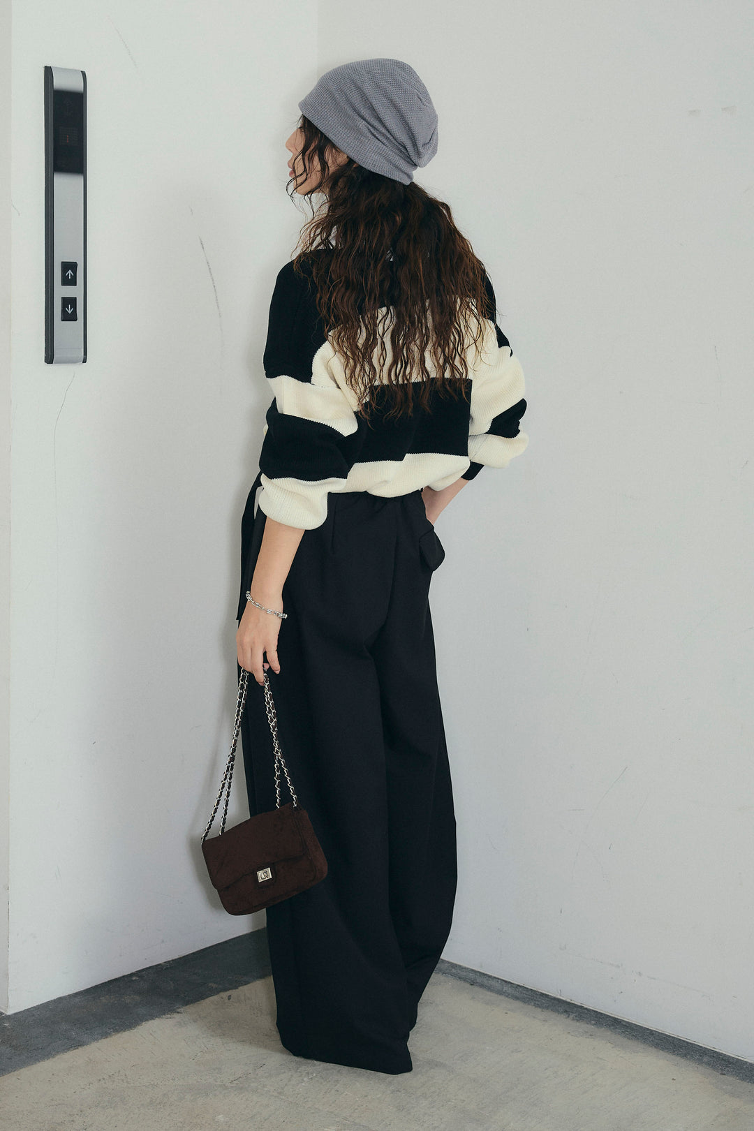 [予約/SET]ラガーニットプルオーバー+ベルト付きコクーンワイドパンツ(2set)