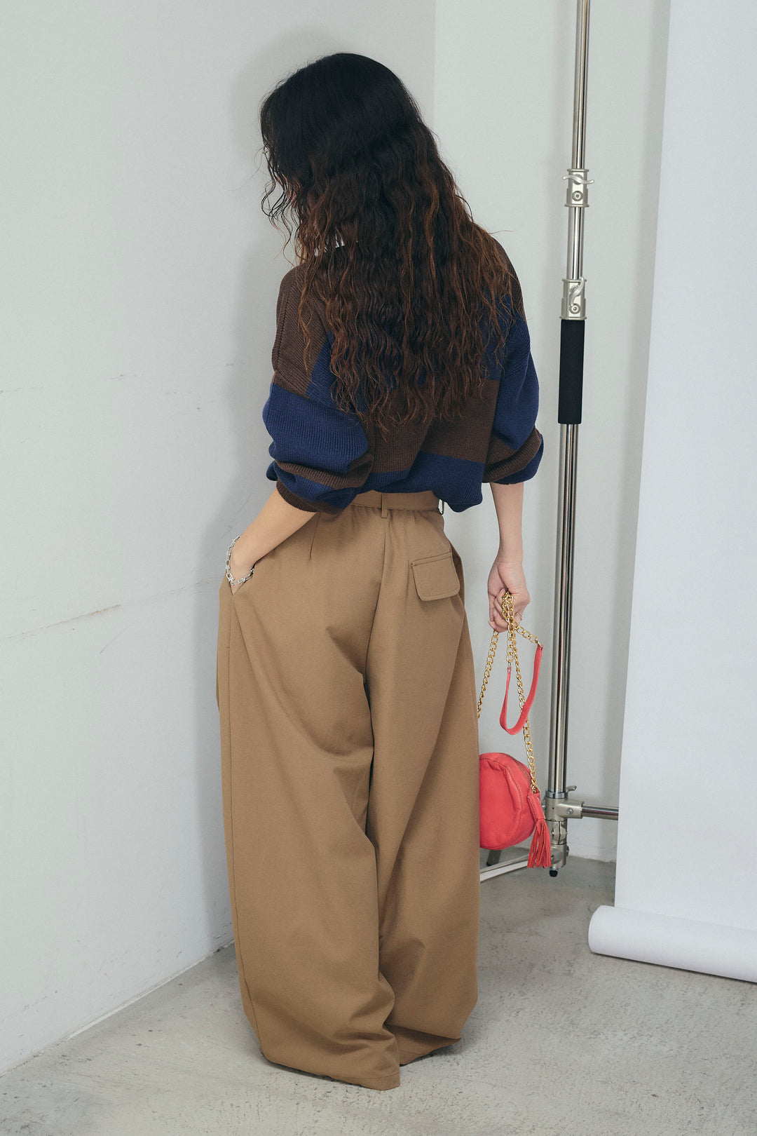 [予約/SET]ラガーニットプルオーバー+ベルト付きコクーンワイドパンツ(2set)