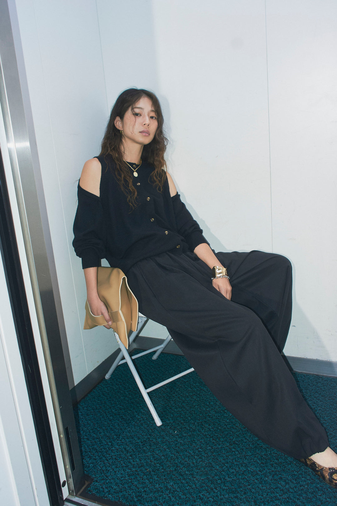 [予約/SET]2wayニットカーデ+バルーンパンツ(2set)