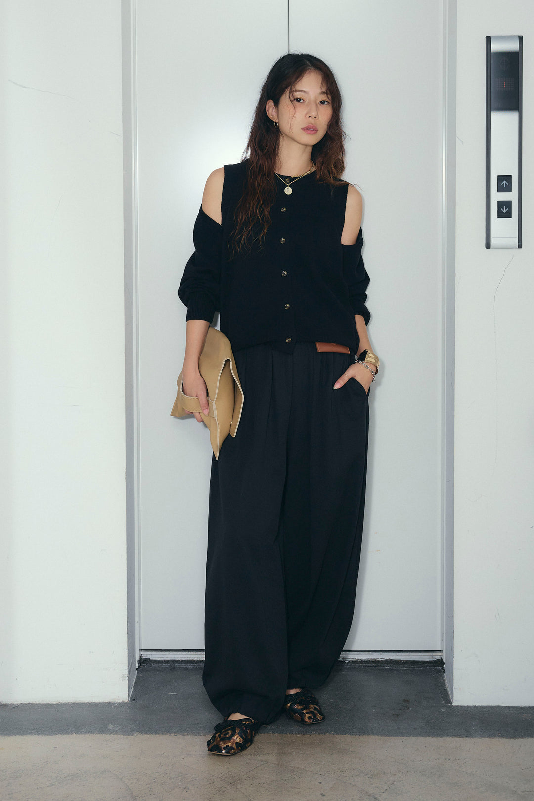 [予約/SET]2wayニットカーデ+バルーンパンツ(2set)