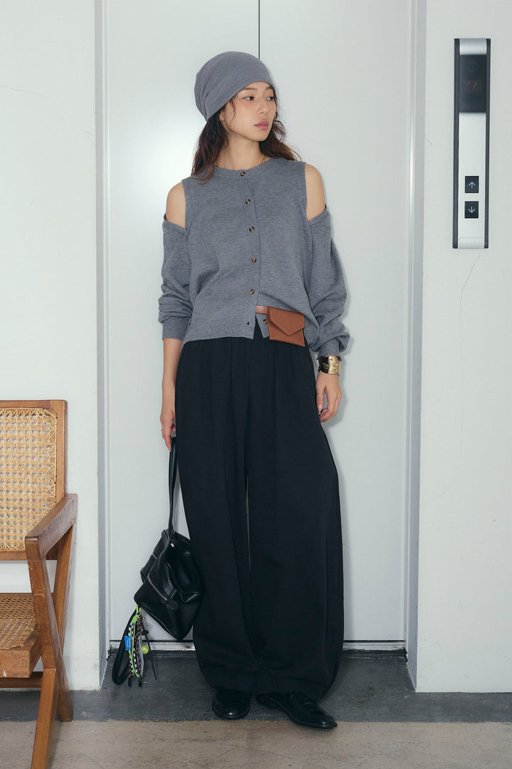 [予約/SET]2wayニットカーデ+バルーンパンツ(2set)