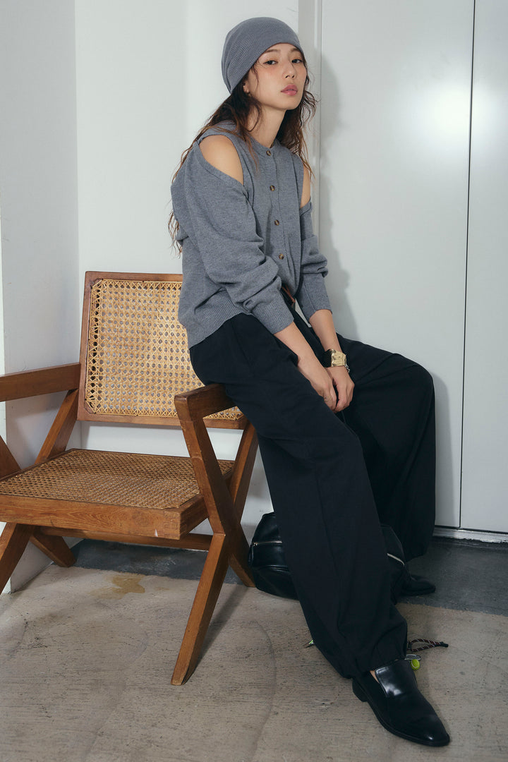 [予約/SET]2wayニットカーデ+バルーンパンツ(2set)