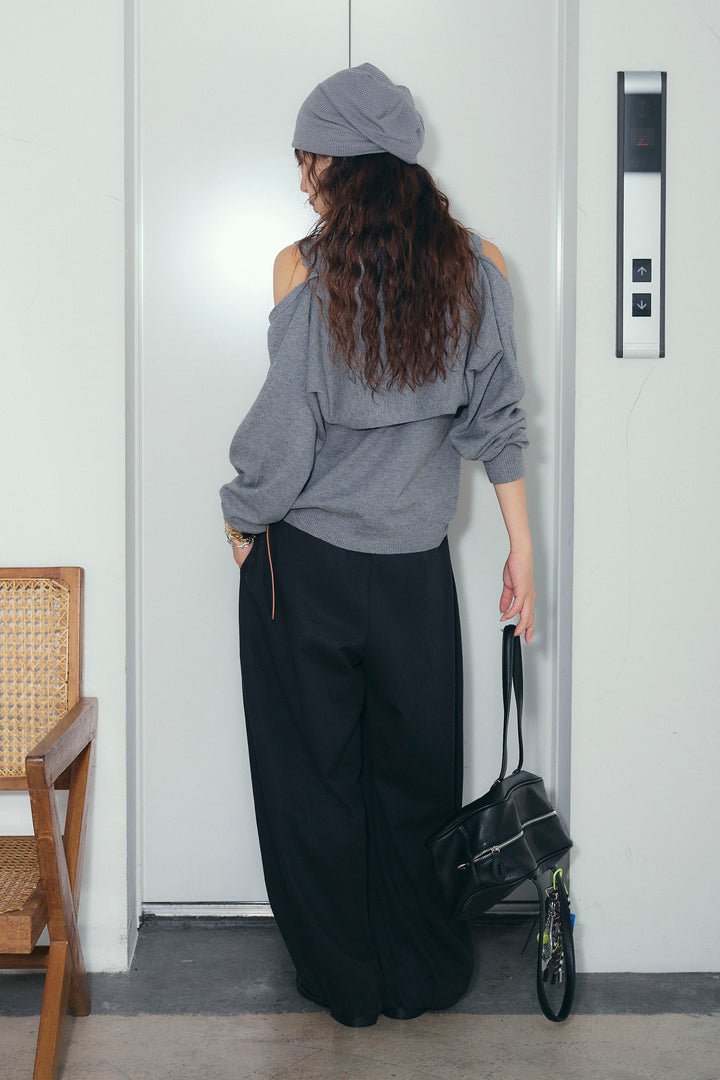 [予約/SET]2wayニットカーデ+バルーンパンツ(2set)