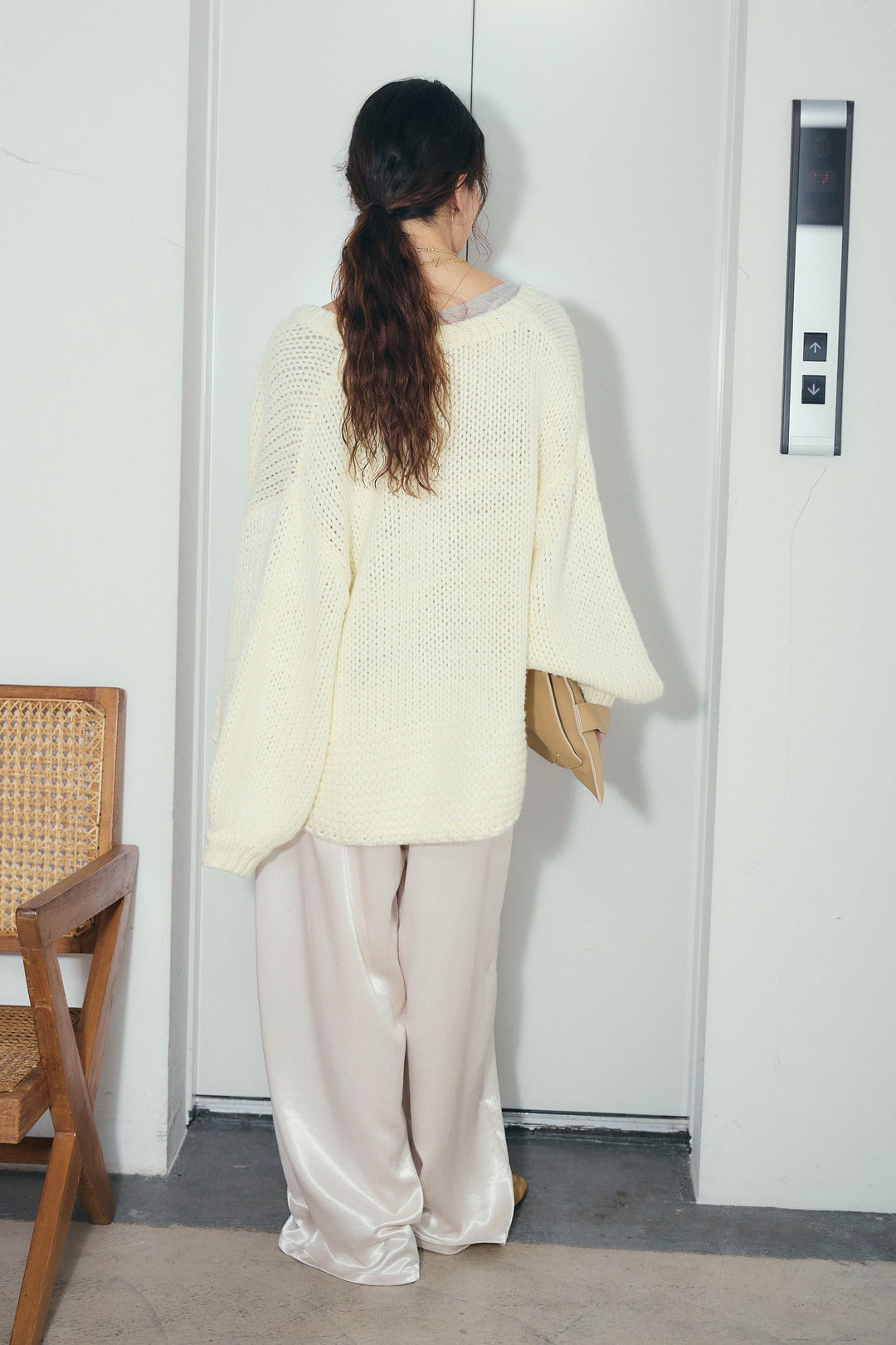 [予約/SET]ロービングケーブルオーバーサイズジップPO+シアーヘンリーネックロンT+サテンタックワイドパンツ(3set)