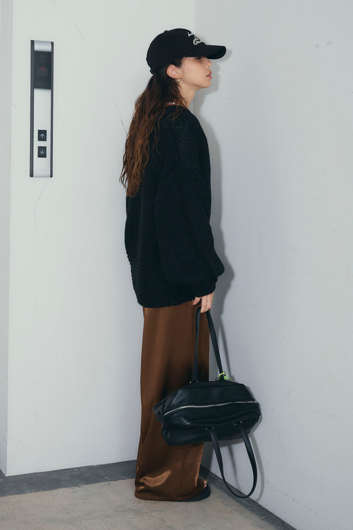 [予約/SET]ロービングケーブルオーバーサイズジップPO+サテンタックワイドパンツ(2set)