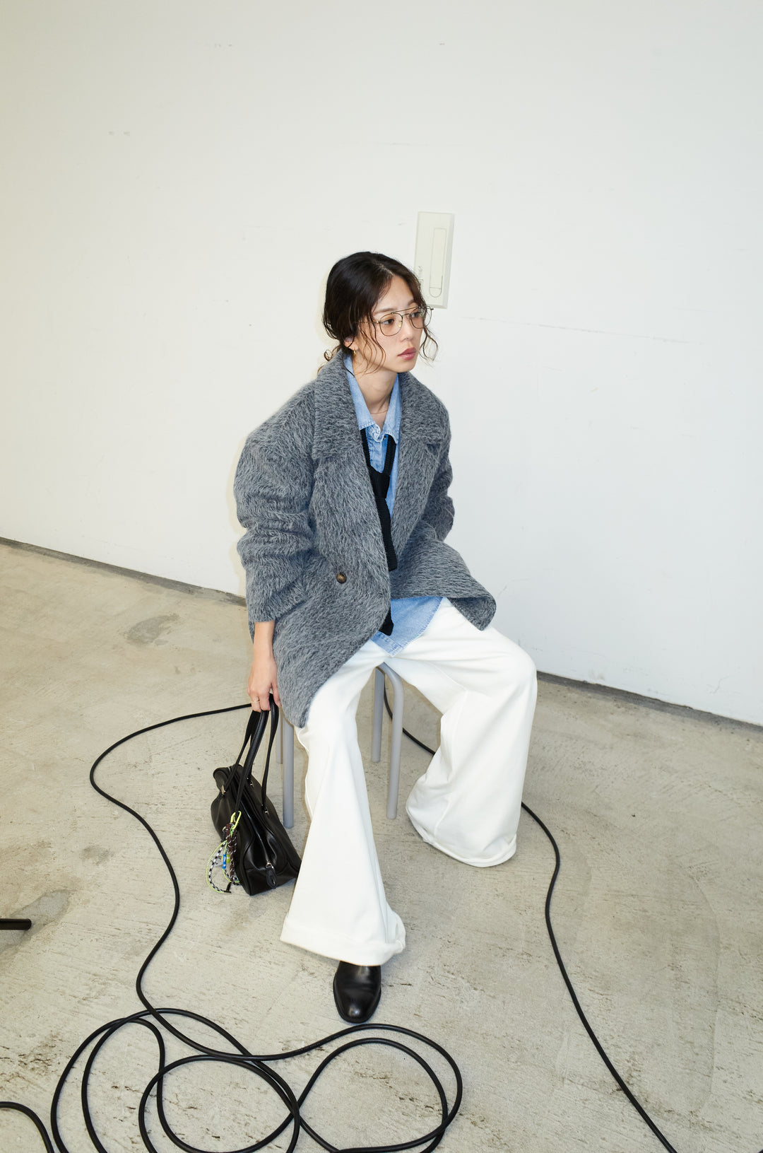 [予約/SET]シャギーミドルコート+エフォートレススウェットパンツ(2set)