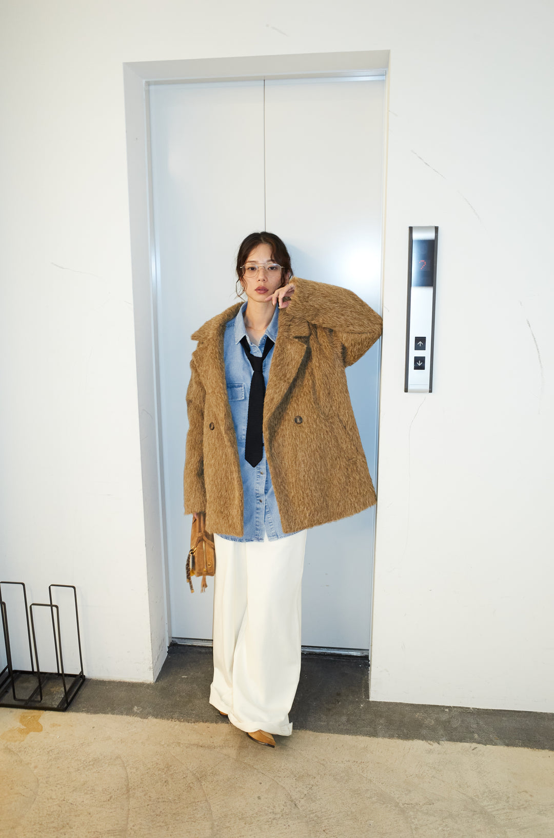 [予約/SET]シャギーミドルコート+エフォートレススウェットパンツ(2set)