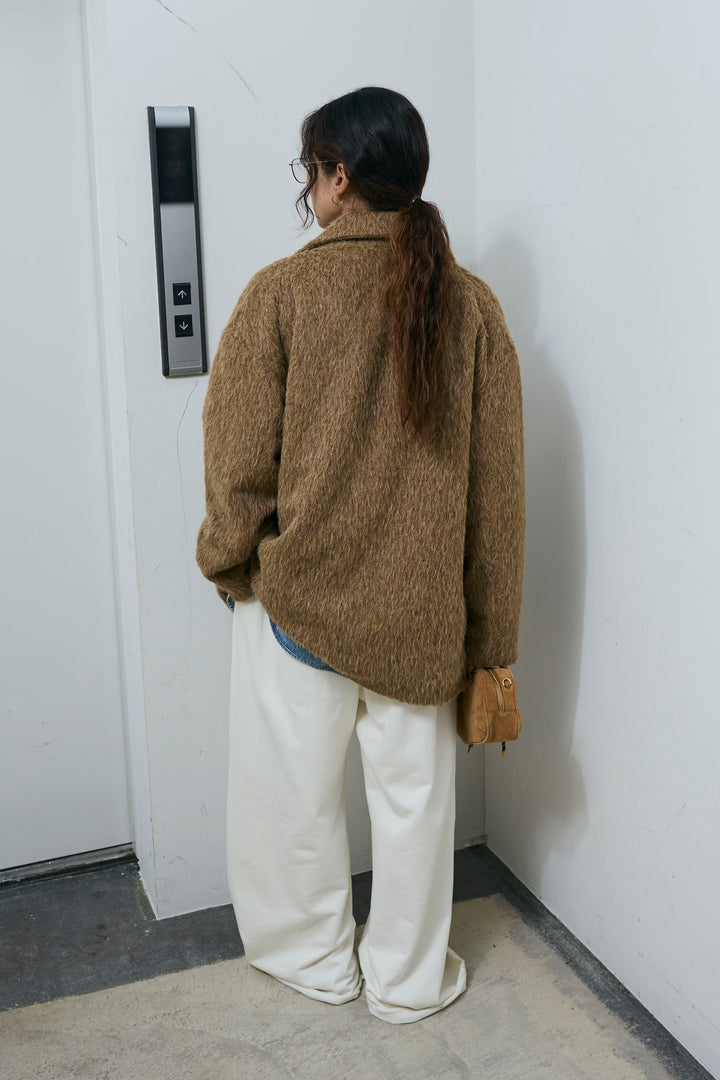 [予約/SET]シャギーミドルコート+エフォートレススウェットパンツ(2set)