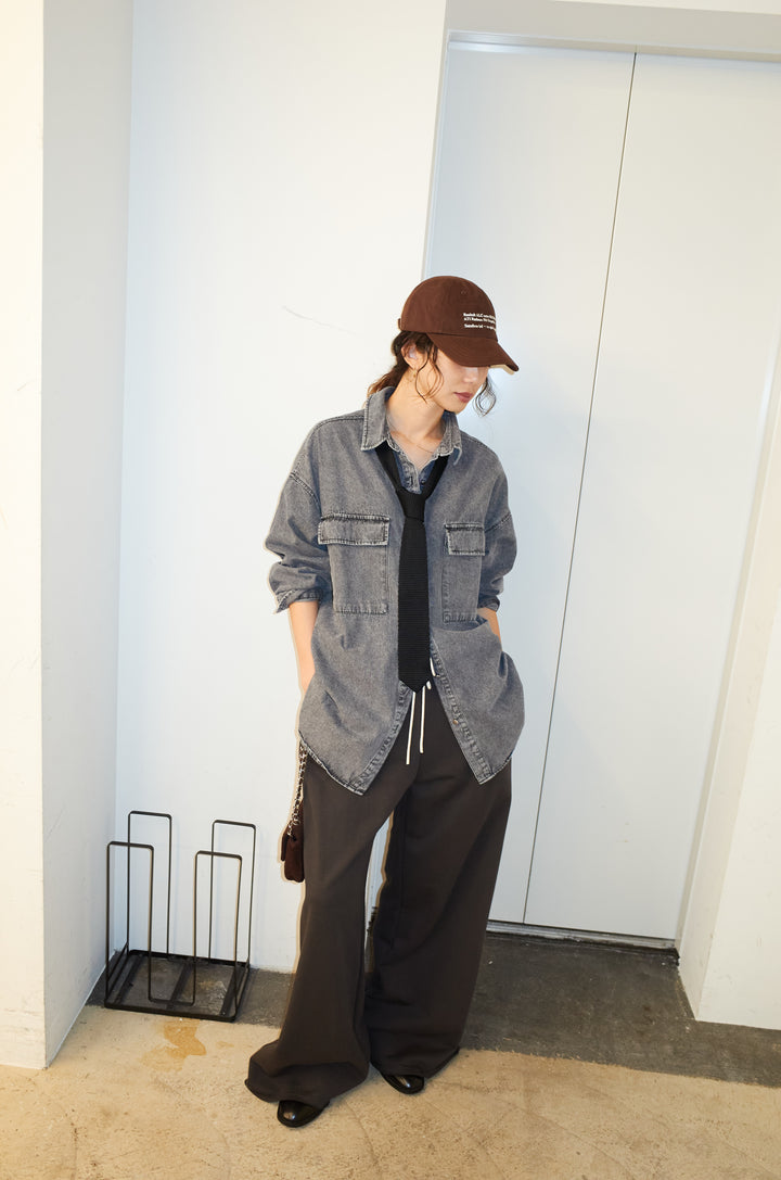 [予約/SET]オーバーサイズデニムシャツ+エフォートレススウェットパンツ(2set)